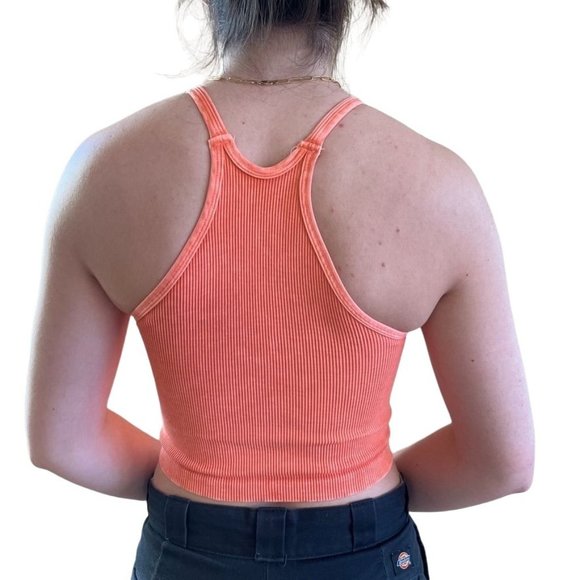 FREE PEOPLE FP MOVEMENT CREAMY ORANGE HAPPINESS RUNS LONG TANK NWOT SZ:X/S  M/L - Picture 2 of 4